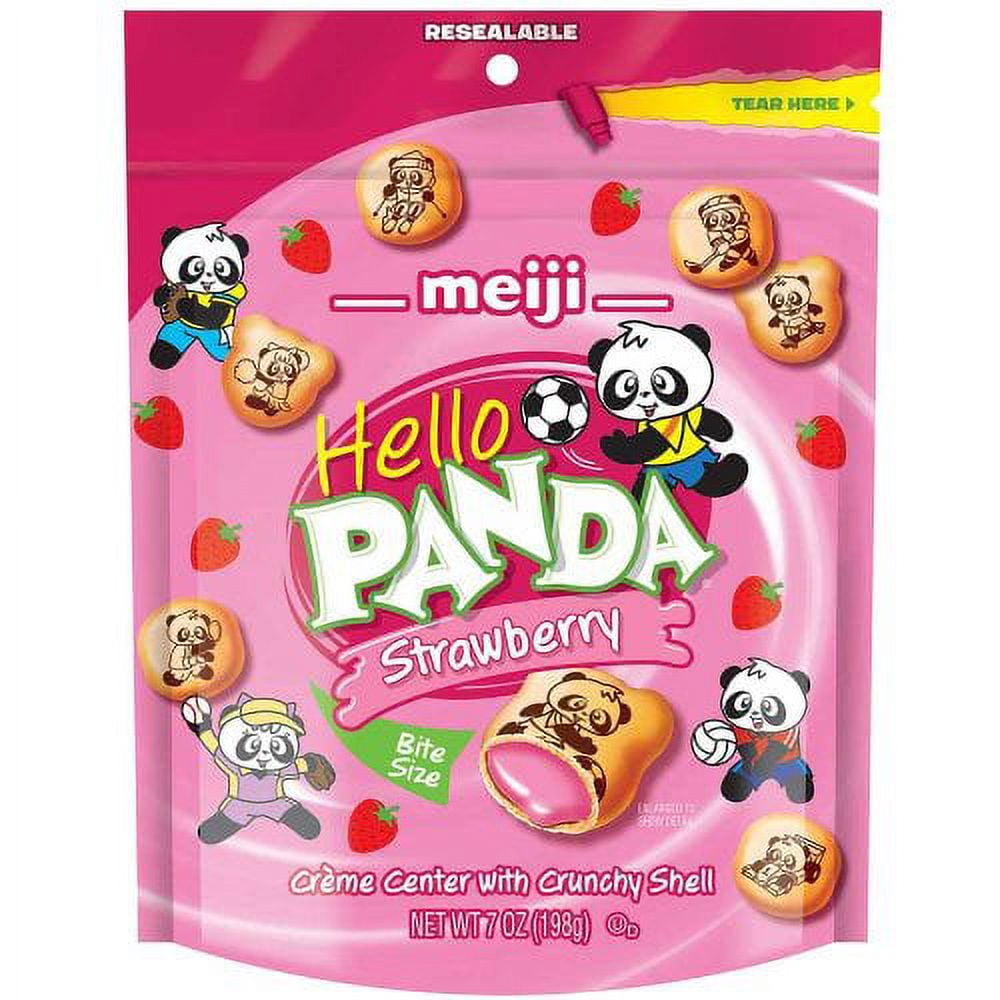 Meiji Hello Panda Strawberry Creme Filled Biscuits (Crunchy Shell, Creme Center)